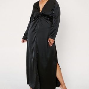 Nasty Gal plus size twist front maxi satin dress size both 18 and 20!